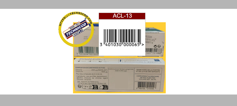 Codes ACL-13 sur boites
